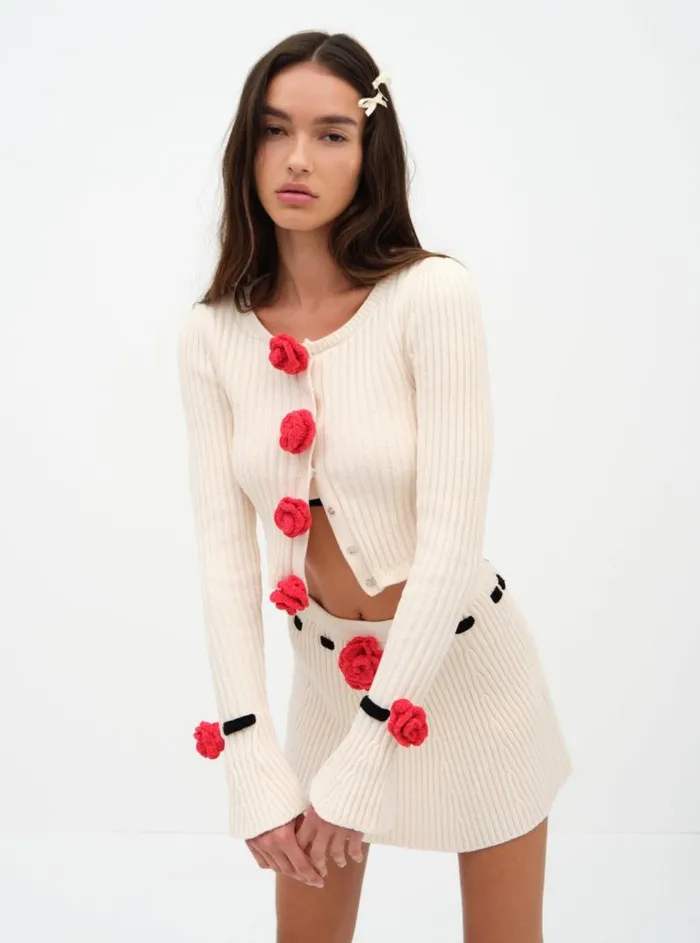 For Love and Lemons Knitwear Roxana Cardigan Cream 8211 Women For Love and Lemons Knitwear Roxana Cardigan Cream 8211 Women