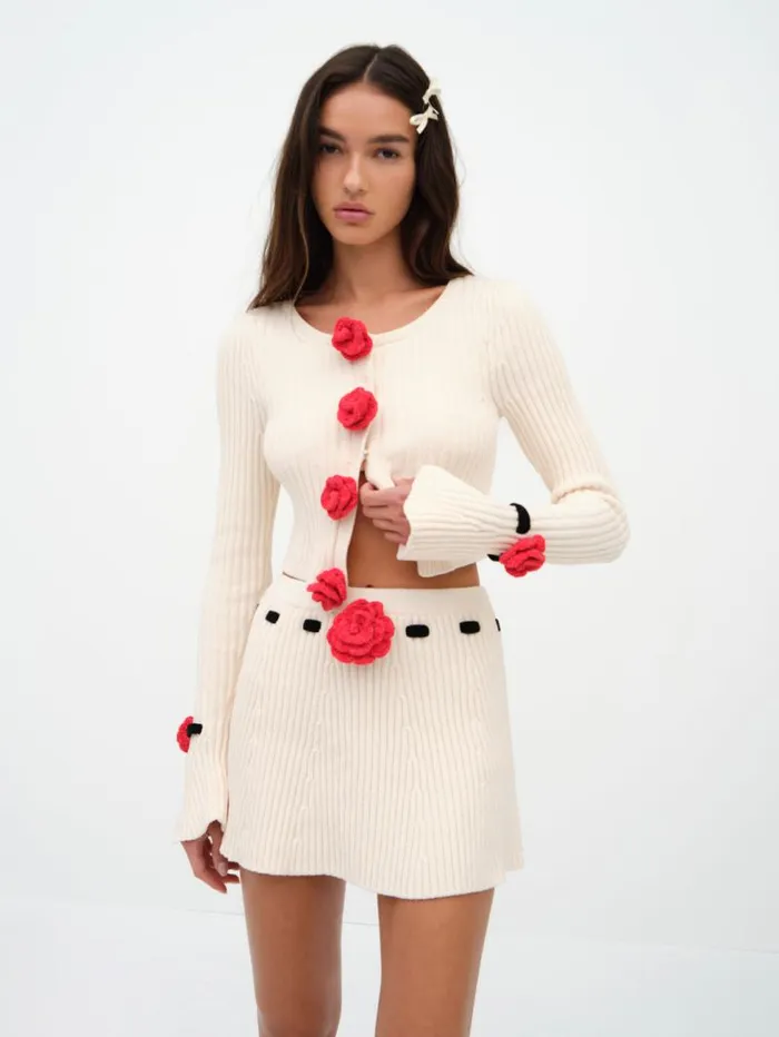For Love and Lemons Knitwear Roxana Cardigan Cream 8211 Women For Love and Lemons Knitwear Roxana Cardigan Cream 8211 Women