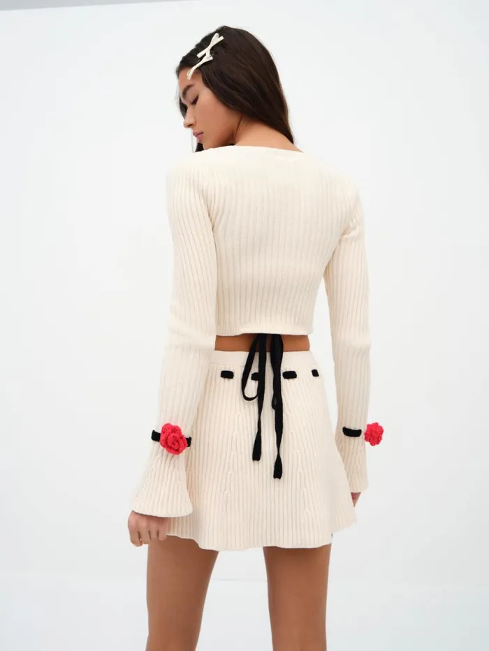For Love and Lemons Knitwear Roxana Cardigan Cream 8211 Women For Love and Lemons Knitwear Roxana Cardigan Cream 8211 Women