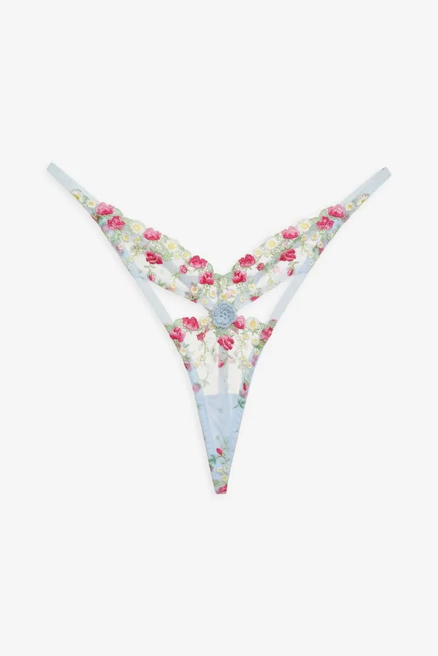 For Love and Lemons Lingerie Aurelia Thong Panty Blue 8211 Women