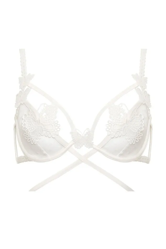 For Love and Lemons Lingerie Beaming Butterfly Applique Underwire Bra White 8211 Women