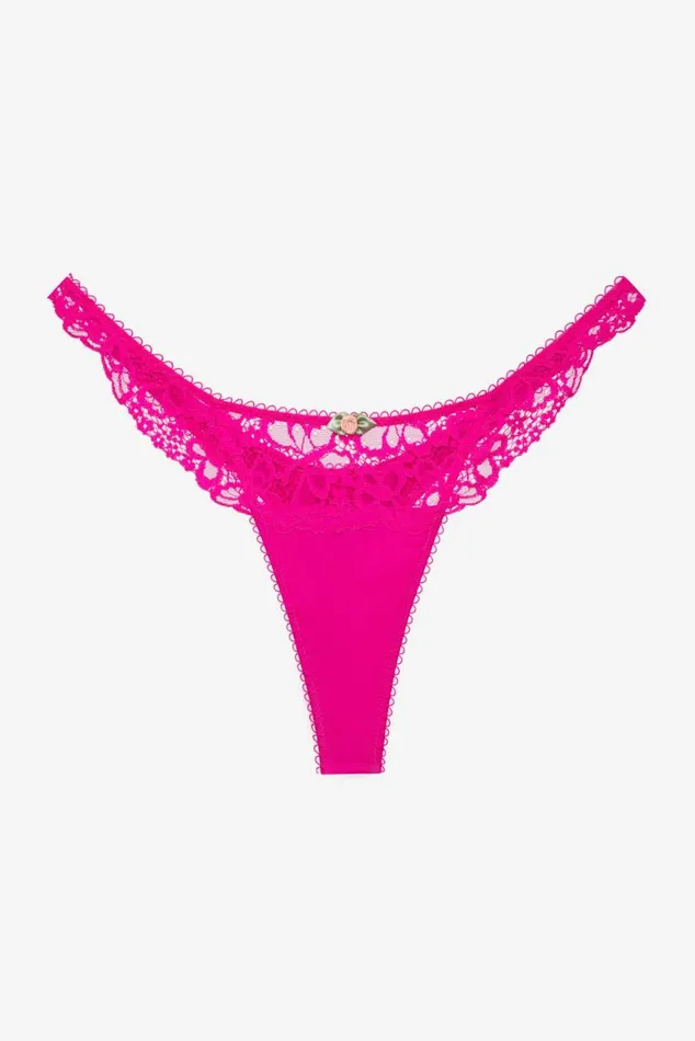 For Love and Lemons Lingerie Butterfly Lace Thong Panty Pink 8211 Women