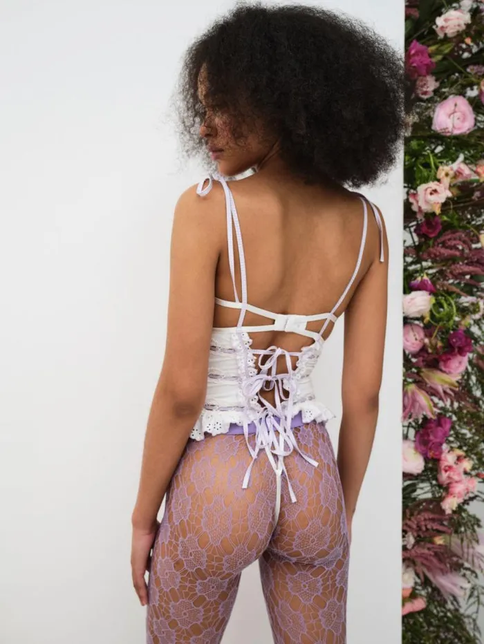 For Love and Lemons Lingerie Daisy Eyelet Bodysuit Lavender 8211 Women