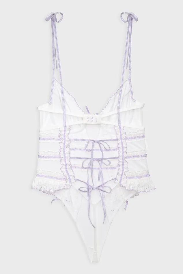 For Love and Lemons Lingerie Daisy Eyelet Bodysuit Lavender 8211 Women