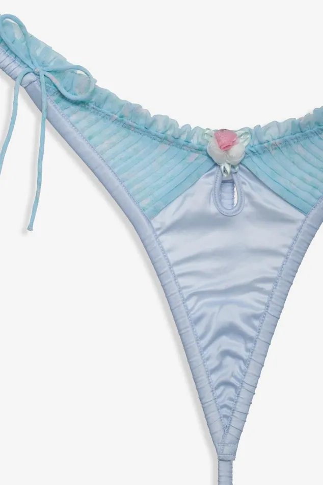 For Love and Lemons Lingerie Ellery Thong Panty Blue 8211 Women For Love and Lemons Lingerie Ellery Thong Panty Blue 8211 Women