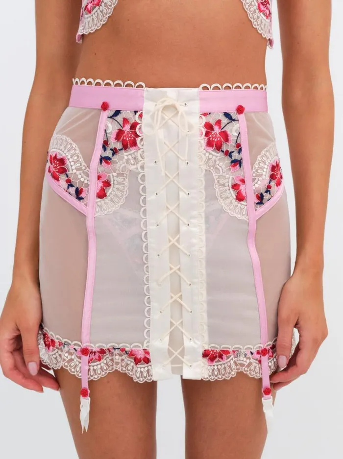 For Love and Lemons Lingerie Festival Rose Skirt Ivory 8211 Women