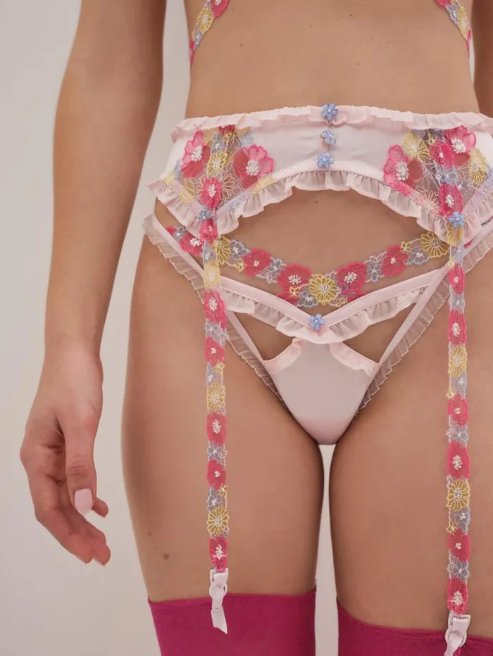 For Love and Lemons Lingerie Greenhouse Garden Garter Pink 8211 Women