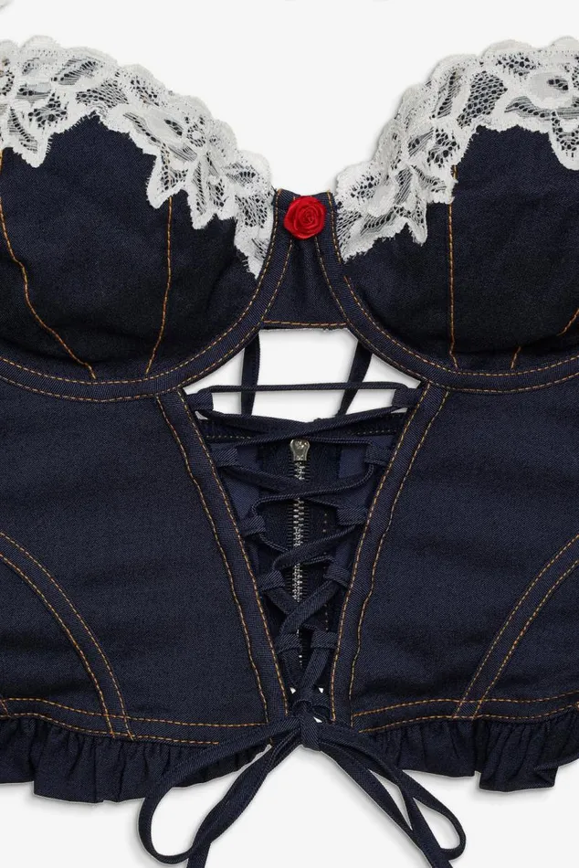 For Love and Lemons Lingerie Iris Bustier Blue 8211 Women For Love and Lemons Lingerie Iris Bustier Blue 8211 Women
