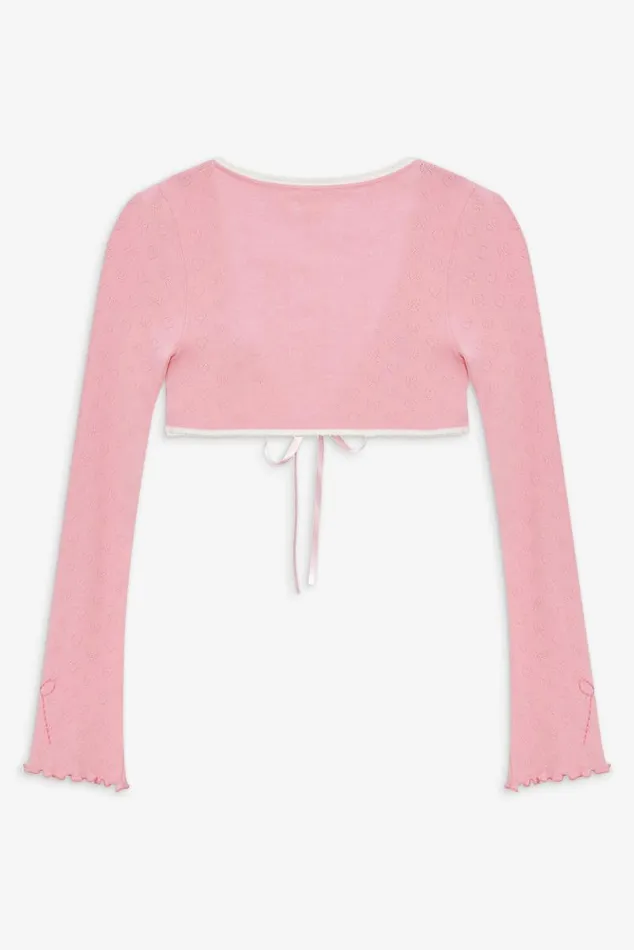 For Love and Lemons Lingerie Isabel Cropped Cardigan Pink 8211 Women
