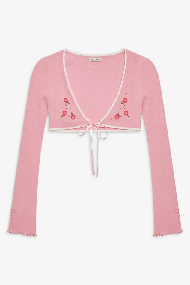 For Love and Lemons Lingerie Isabel Cropped Cardigan Pink 8211 Women