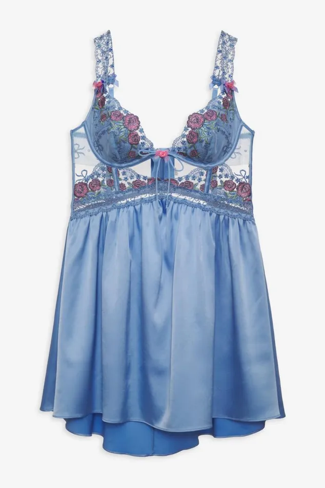 For Love and Lemons Lingerie Katara Slip Dress Blue 8211 Women
