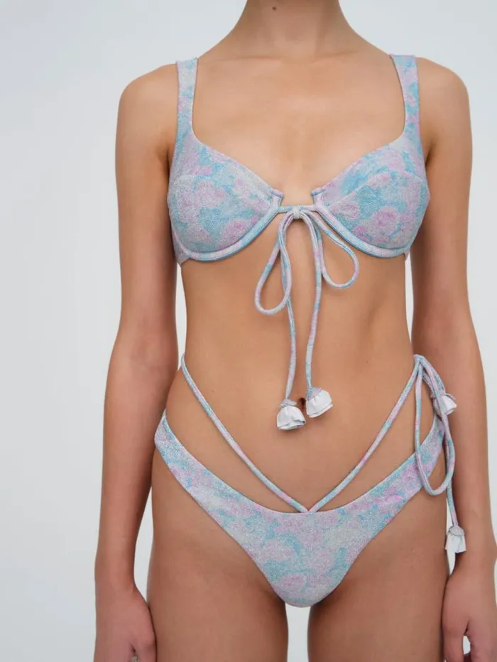 For Love and Lemons Swim Cole Underwire Bikini Top Blue 8211 Women