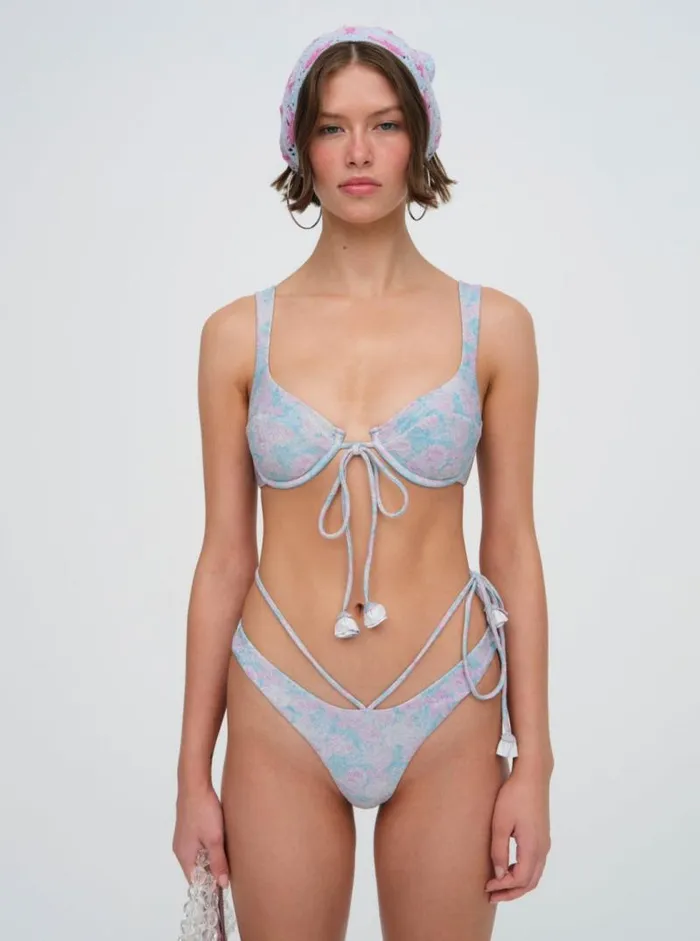 For Love and Lemons Swim Cole Underwire Bikini Top Blue 8211 Women For Love and Lemons Swim Cole Underwire Bikini Top Blue 8211 Women