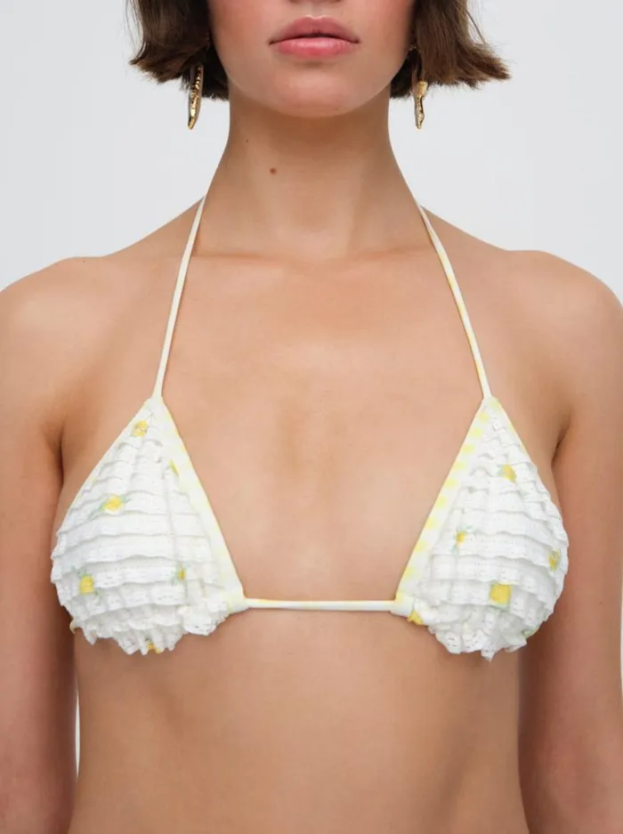 For Love and Lemons Swim Lisbet String Bikini Top White 8211 Women