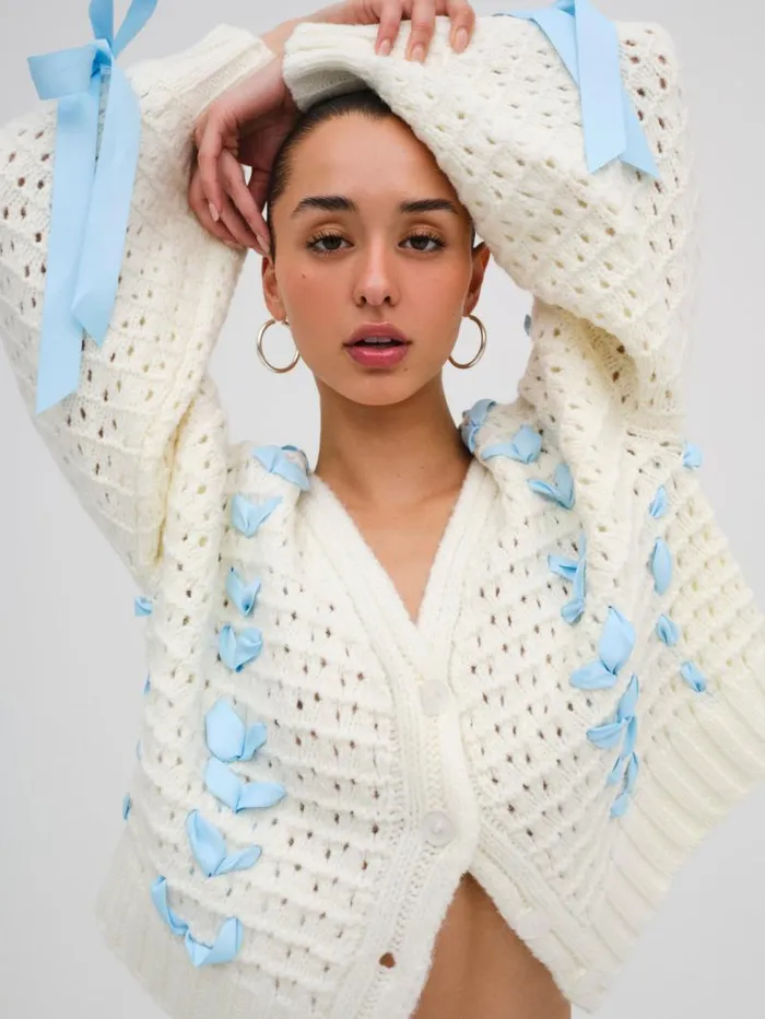 For Love and Lemons Tops Laurel Oversized Cardigan Ivory 8211 Women