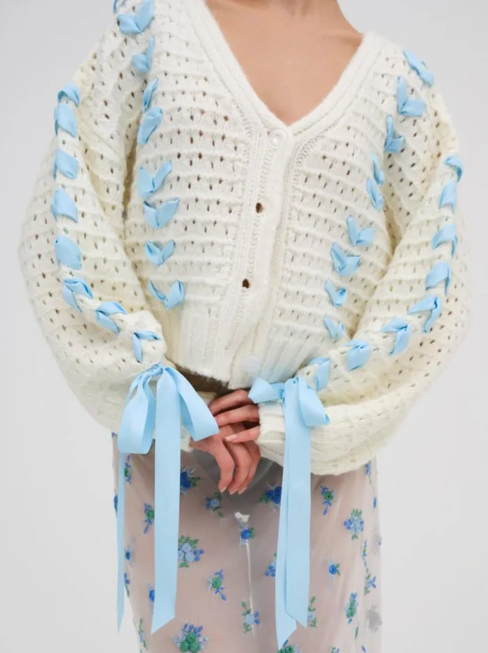 For Love and Lemons Tops Laurel Oversized Cardigan Ivory 8211 Women
