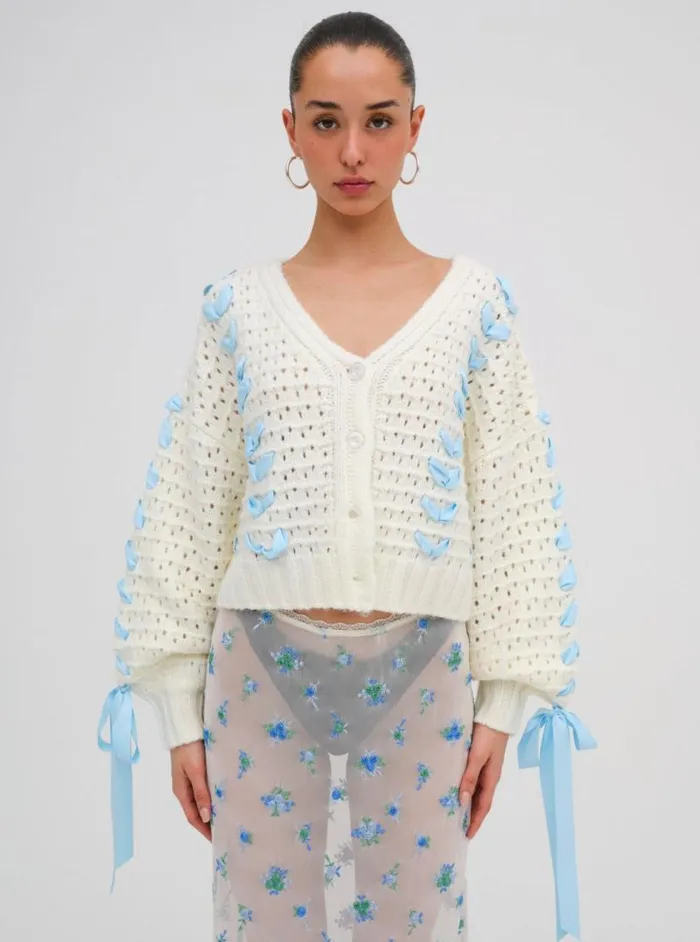 For Love and Lemons Tops Laurel Oversized Cardigan Ivory 8211 Women