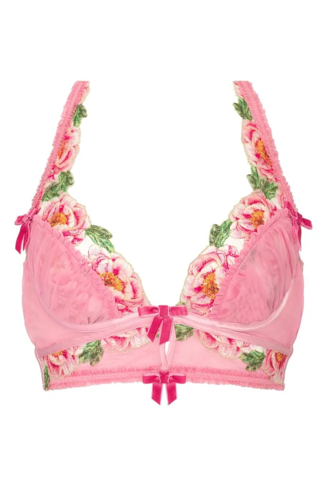 For Love and Lemons Tops Needle Point Roses Bustier Pink 8211 Women