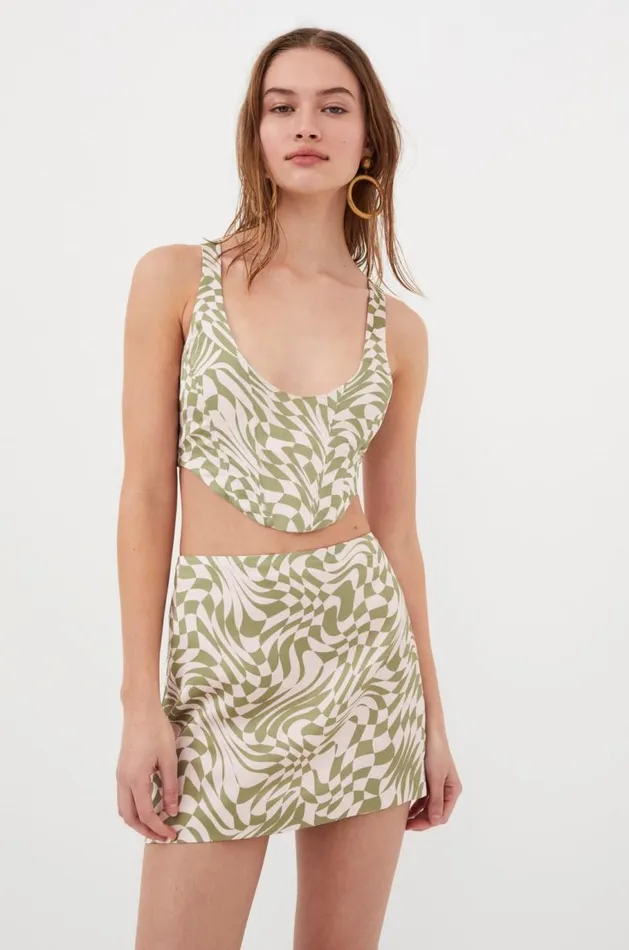 For Love and Lemons Tops Nomi Corset Top Green 8211 Women
