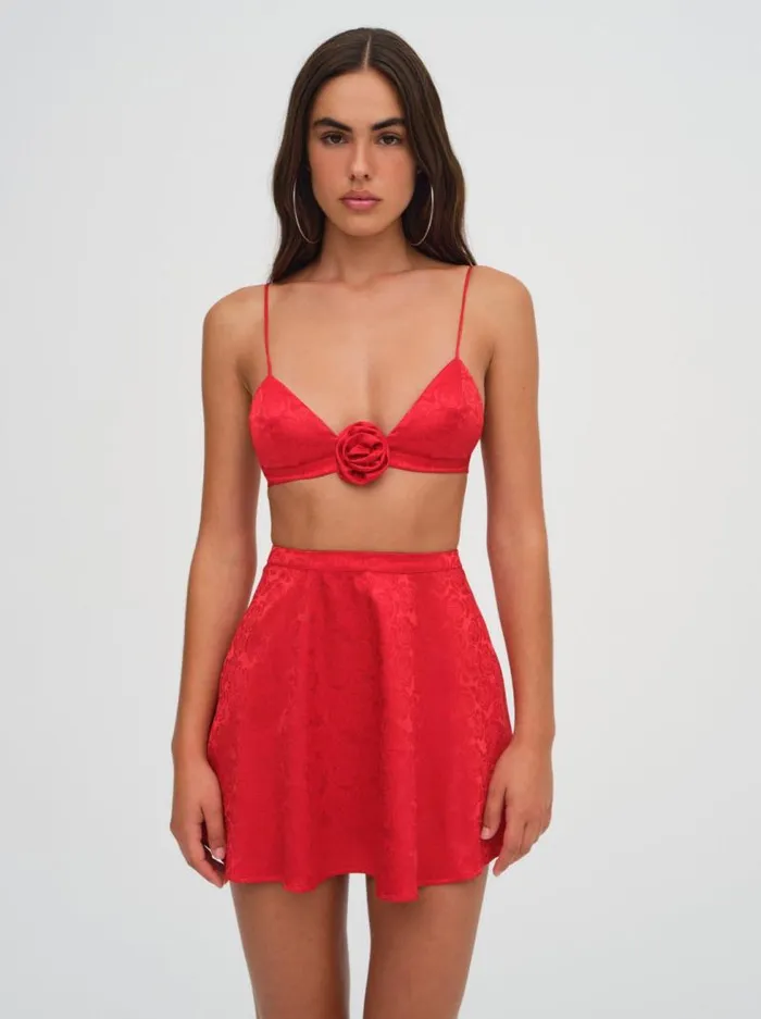 For Love and Lemons Tops Otessa Rose Bralette Red 8211 Women