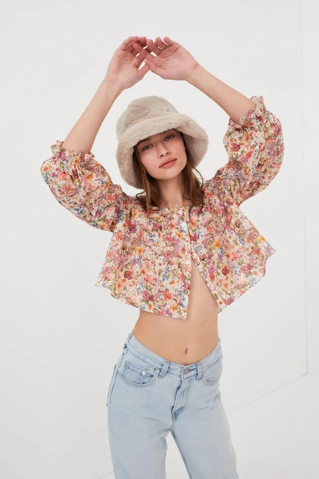 For Love and Lemons Tops Theodora Crop Top Pink 8211 Women
