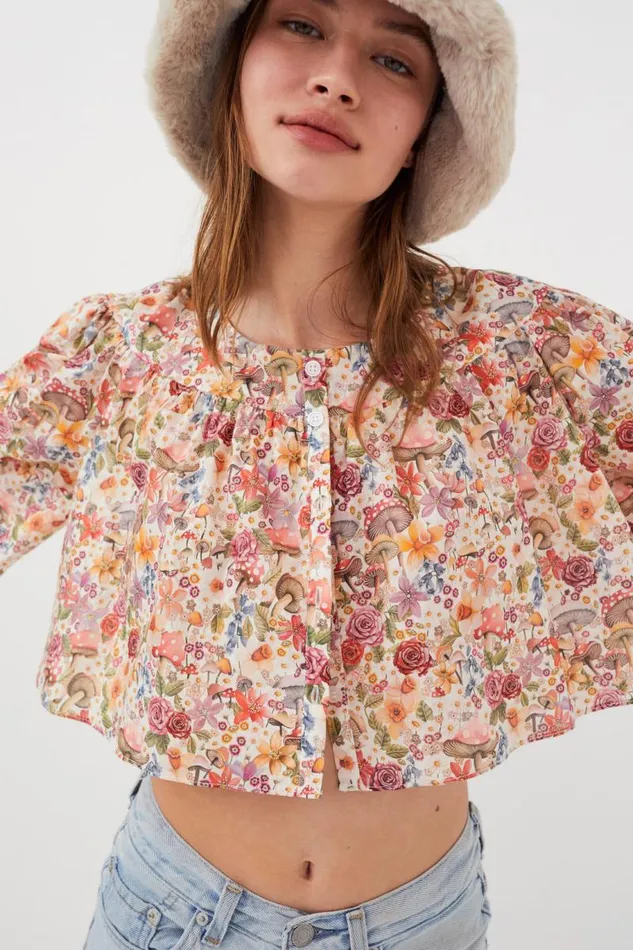 For Love and Lemons Tops Theodora Crop Top Pink 8211 Women For Love and Lemons Tops Theodora Crop Top Pink 8211 Women