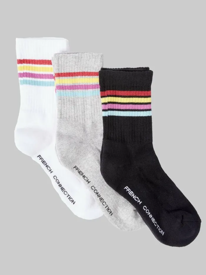 French Connection 3 Pack Connection 4 Stripe Crew Socks Multi 1 Women Underwear and Socks French Connection 3 Pack Connection 4 Stripe Crew Socks Multi 1 Women Underwear and Socks