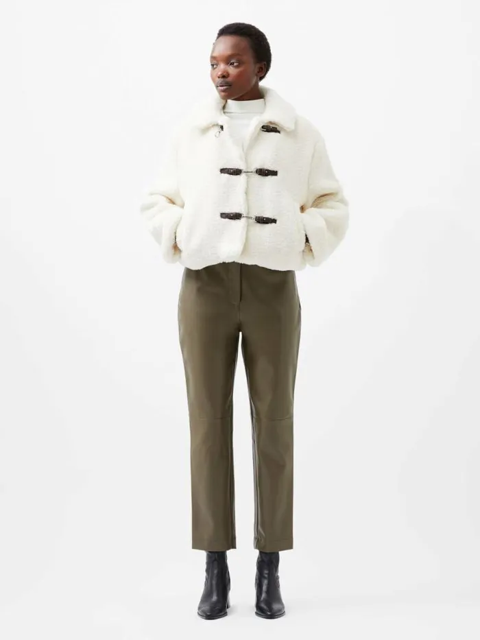 French Connection Alex Faux Fur Jacket Classic Cream Women Coats and Jackets