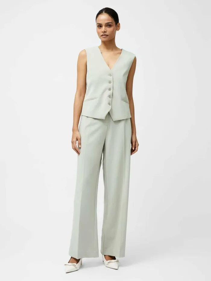 French Connection Angie Tailored Waistcoat Pistachio Green Women Tops
