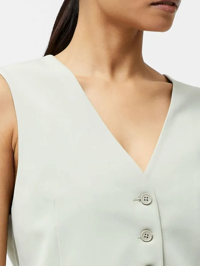 French Connection Angie Tailored Waistcoat Pistachio Green Women Tops