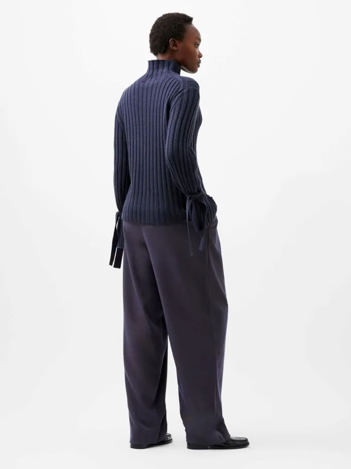 French Connection Babysoft Tie Sleeve Jumper Marine Women Jumpers and Cardigans