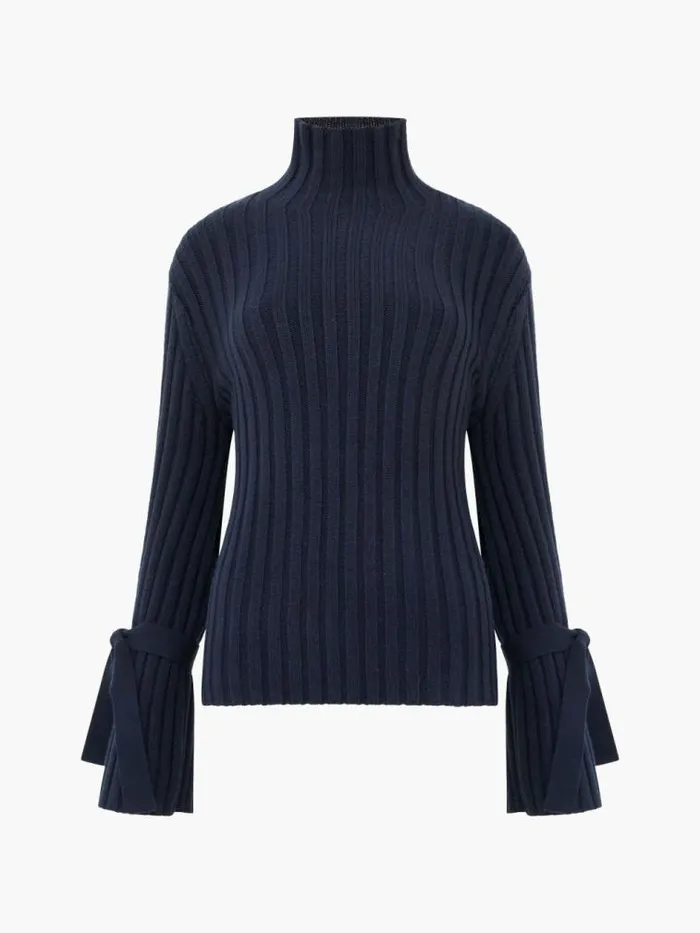 French Connection Babysoft Tie Sleeve Jumper Marine Women Jumpers and Cardigans