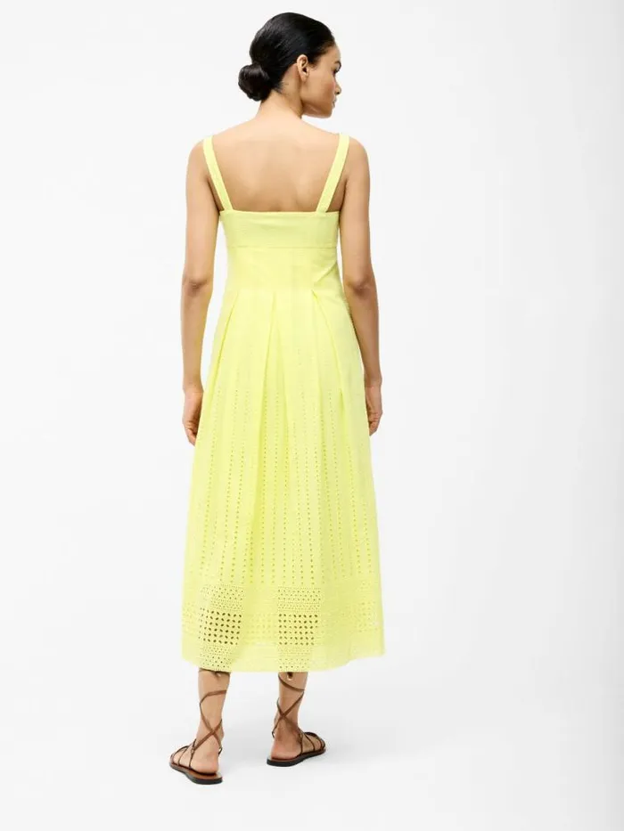 French Connection Broderie Strap Dress Lemon Gelato Women Dresses