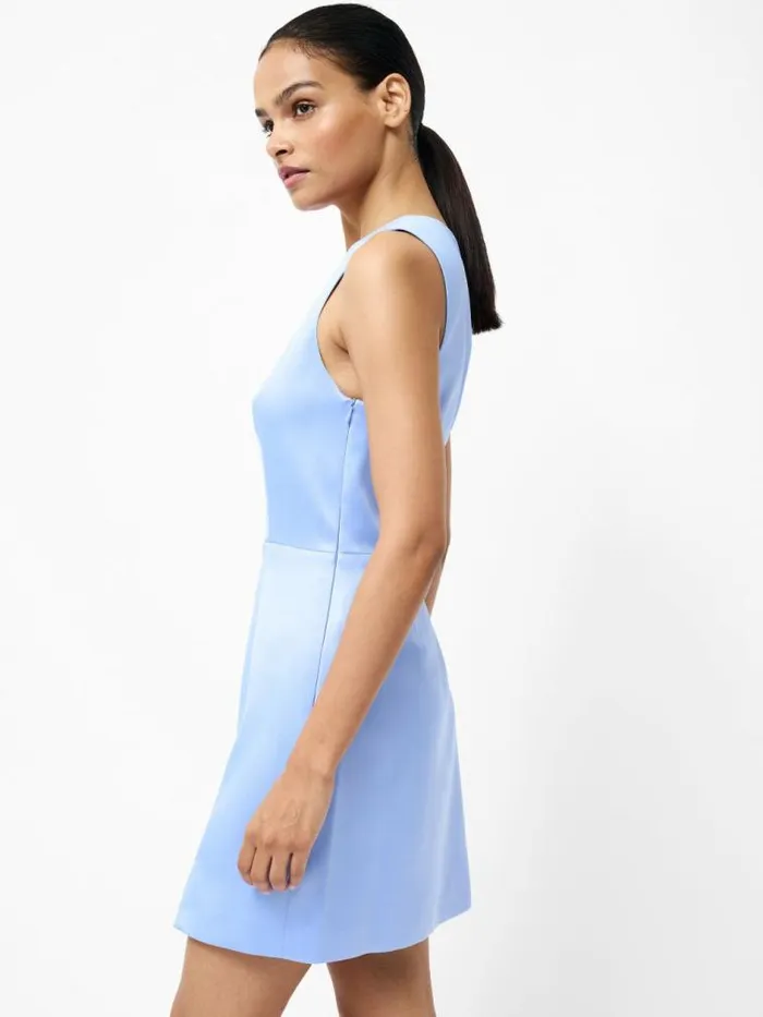 French Connection Carey Satin Mini Dress Pale Iris Women Dresses