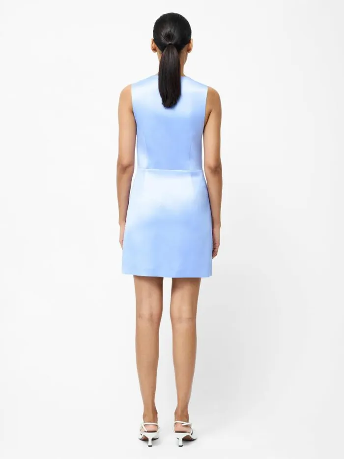 French Connection Carey Satin Mini Dress Pale Iris Women Dresses
