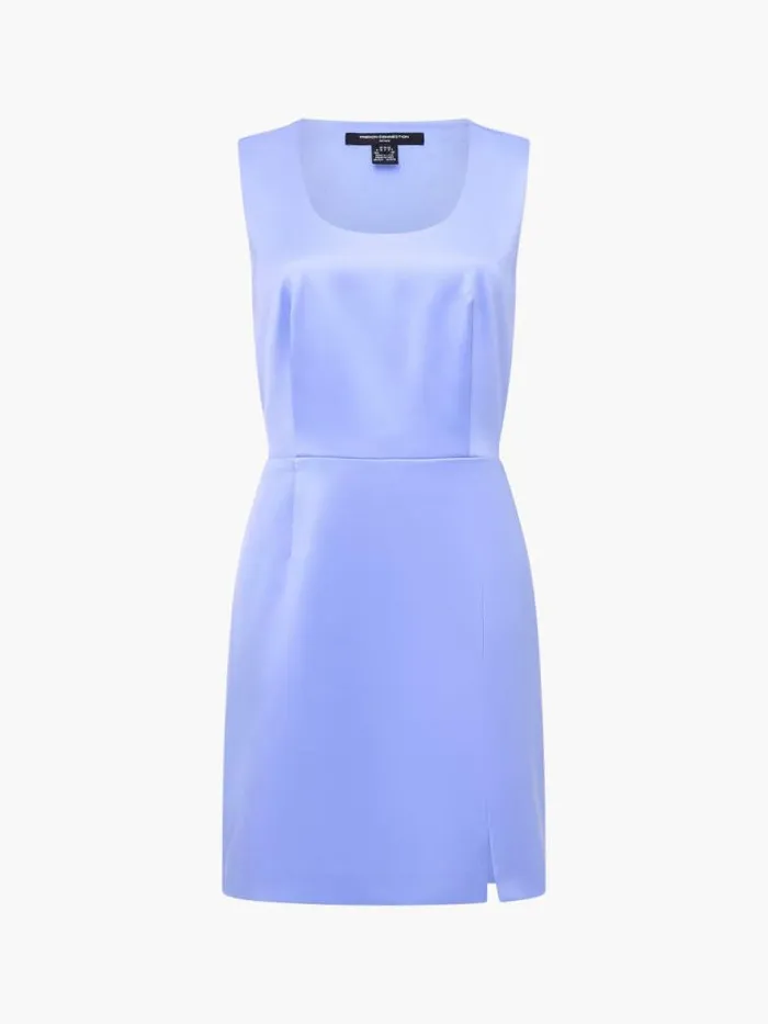 French Connection Carey Satin Mini Dress Pale Iris Women Dresses