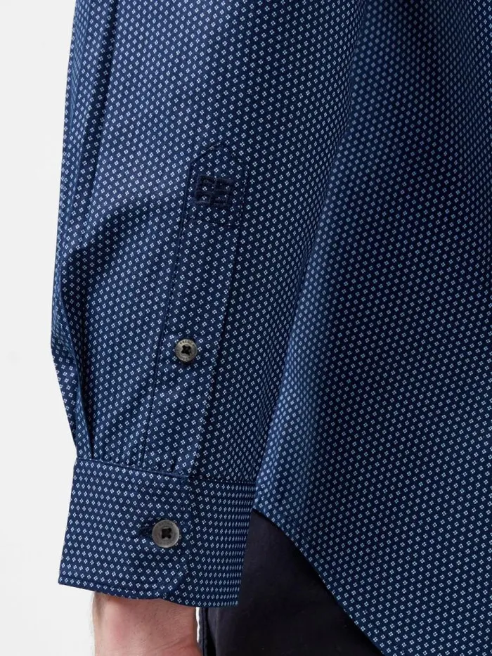 French Connection Classic Collar Printed Shirt Blue Print Men Shirts