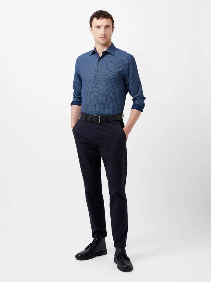 French Connection Classic Collar Printed Shirt Blue Print Men Shirts