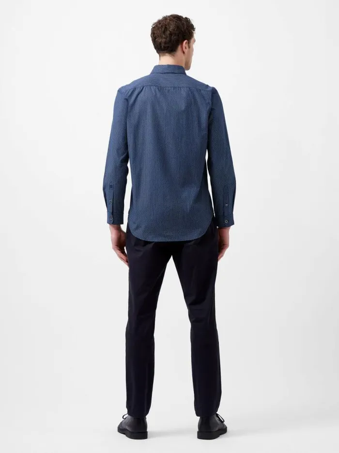 French Connection Classic Collar Printed Shirt Blue Print Men Shirts