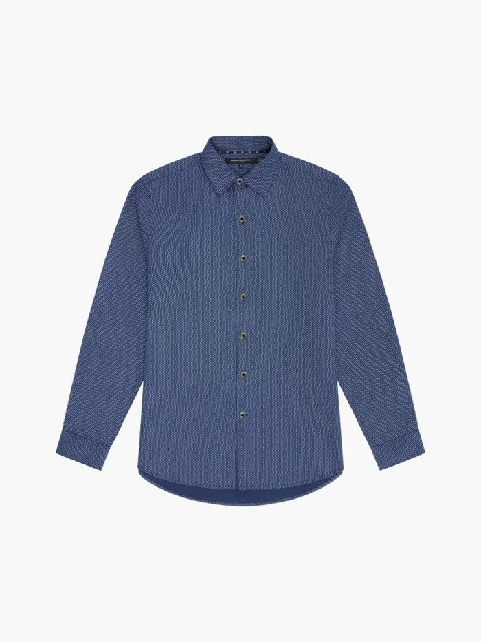 French Connection Classic Collar Printed Shirt Blue Print Men Shirts