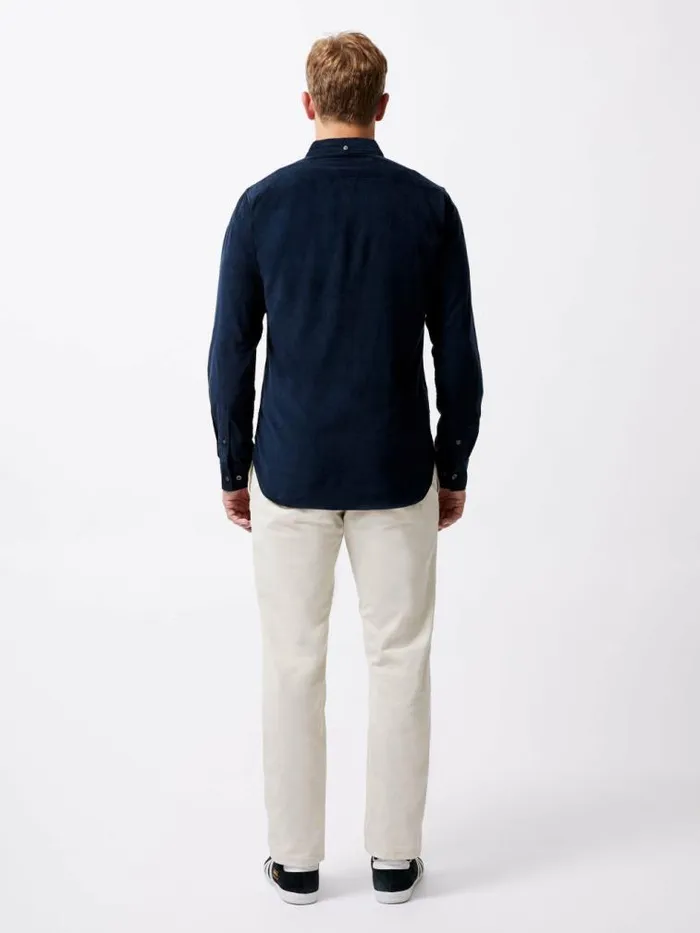 French Connection Cord Long Sleeve Shirt Marine Men Shirts