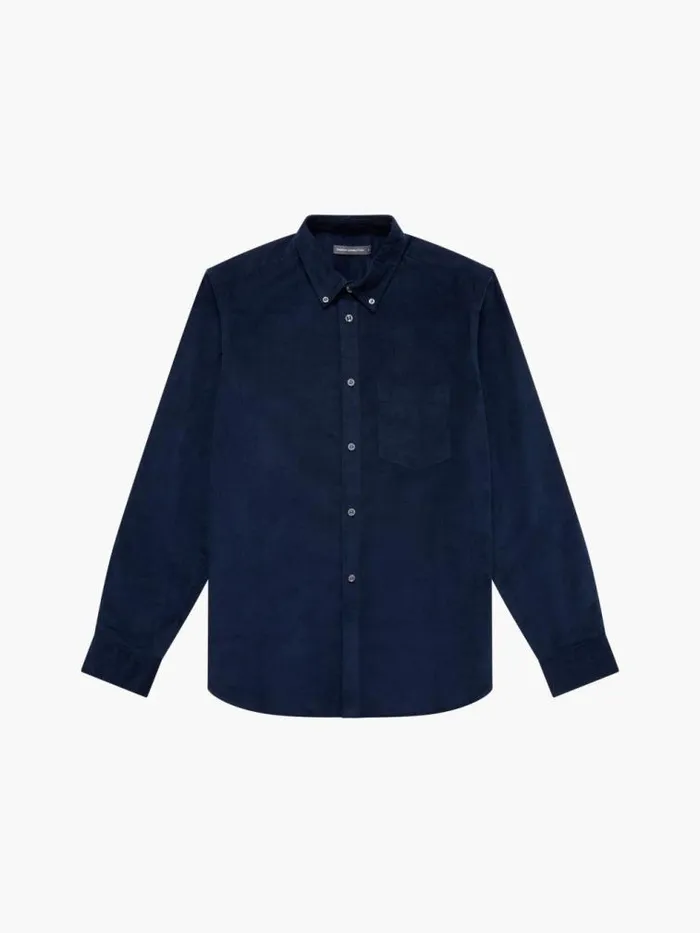 French Connection Cord Long Sleeve Shirt Marine Men Shirts