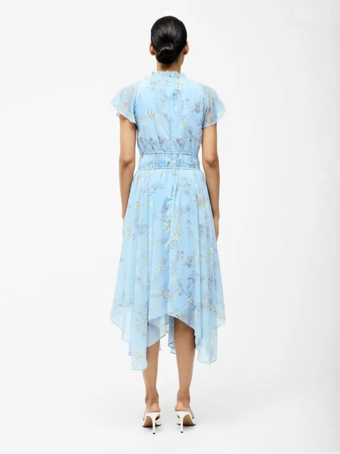 French Connection Diana Gathered Flowing Dress Cashmere Blue Women Dresses