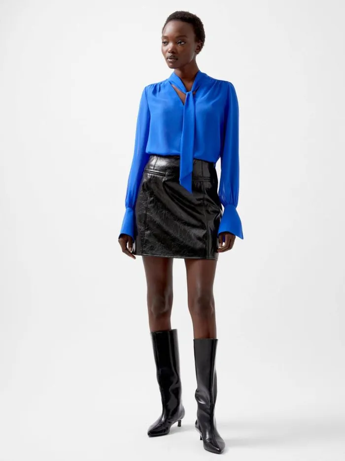 French Connection Emmett PU Mini Skirt Blackout Women Skirts