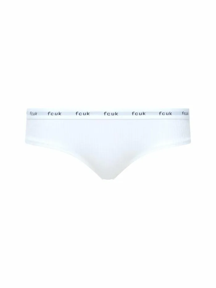 French Connection FCUK 3 Pack Ribbed Briefs Greywhitepink Women Underwear and Socks