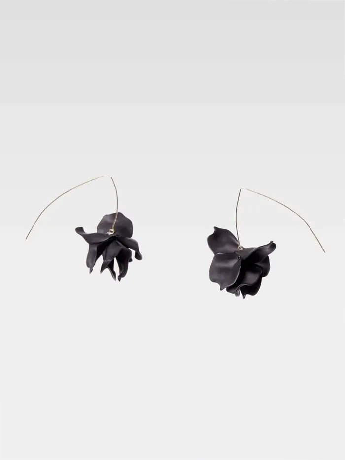French Connection Floral Threader Earrings Blackgold Women Jewellery