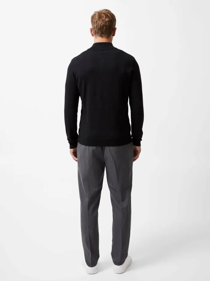 French Connection Half Zip Knitted Jumper Black Men Knitwear