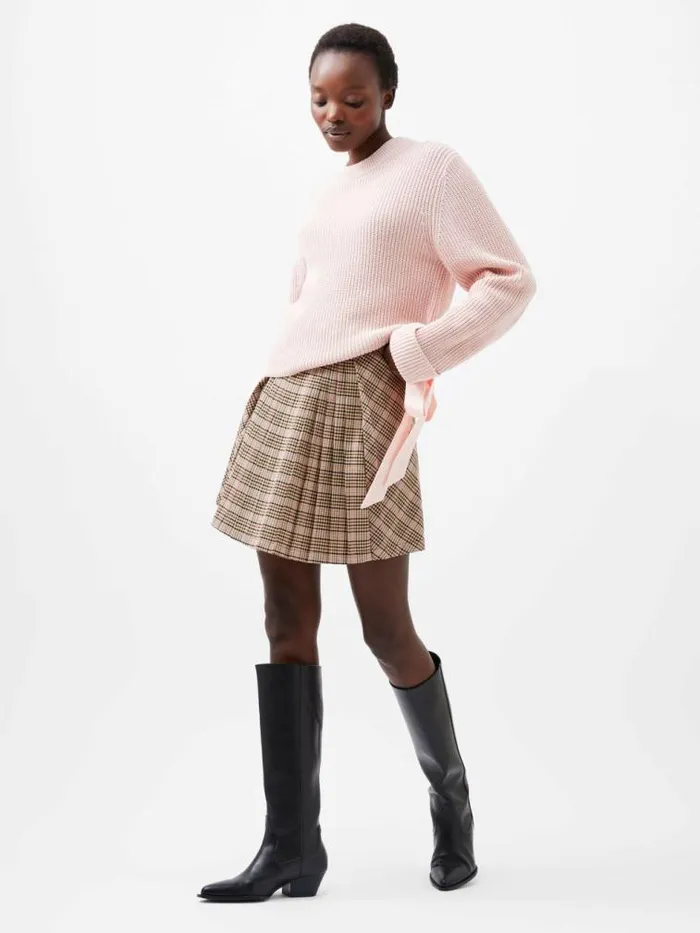 French Connection Kaila Tie Detail Jumper Lotus Pink Women Jumpers and Cardigans