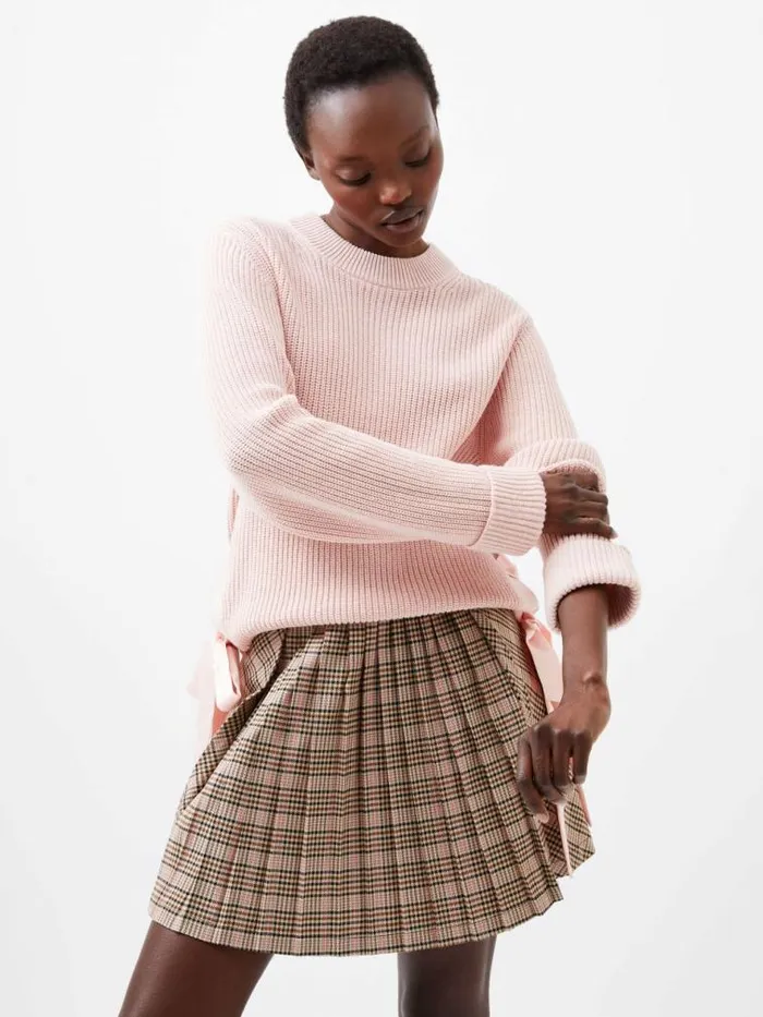 French Connection Kaila Tie Detail Jumper Lotus Pink Women Jumpers and Cardigans