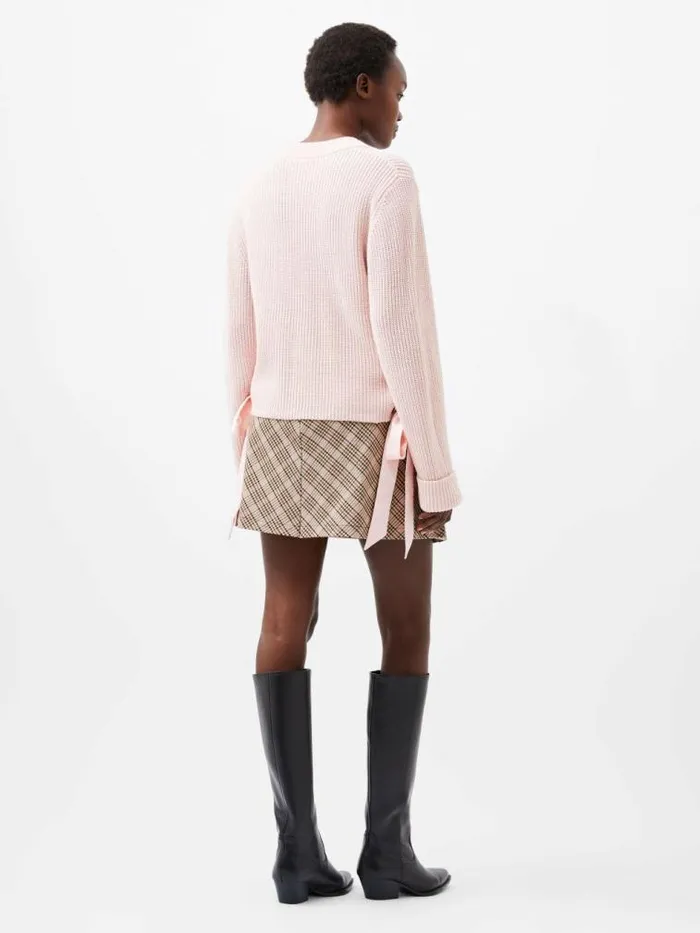 French Connection Kaila Tie Detail Jumper Lotus Pink Women Jumpers and Cardigans